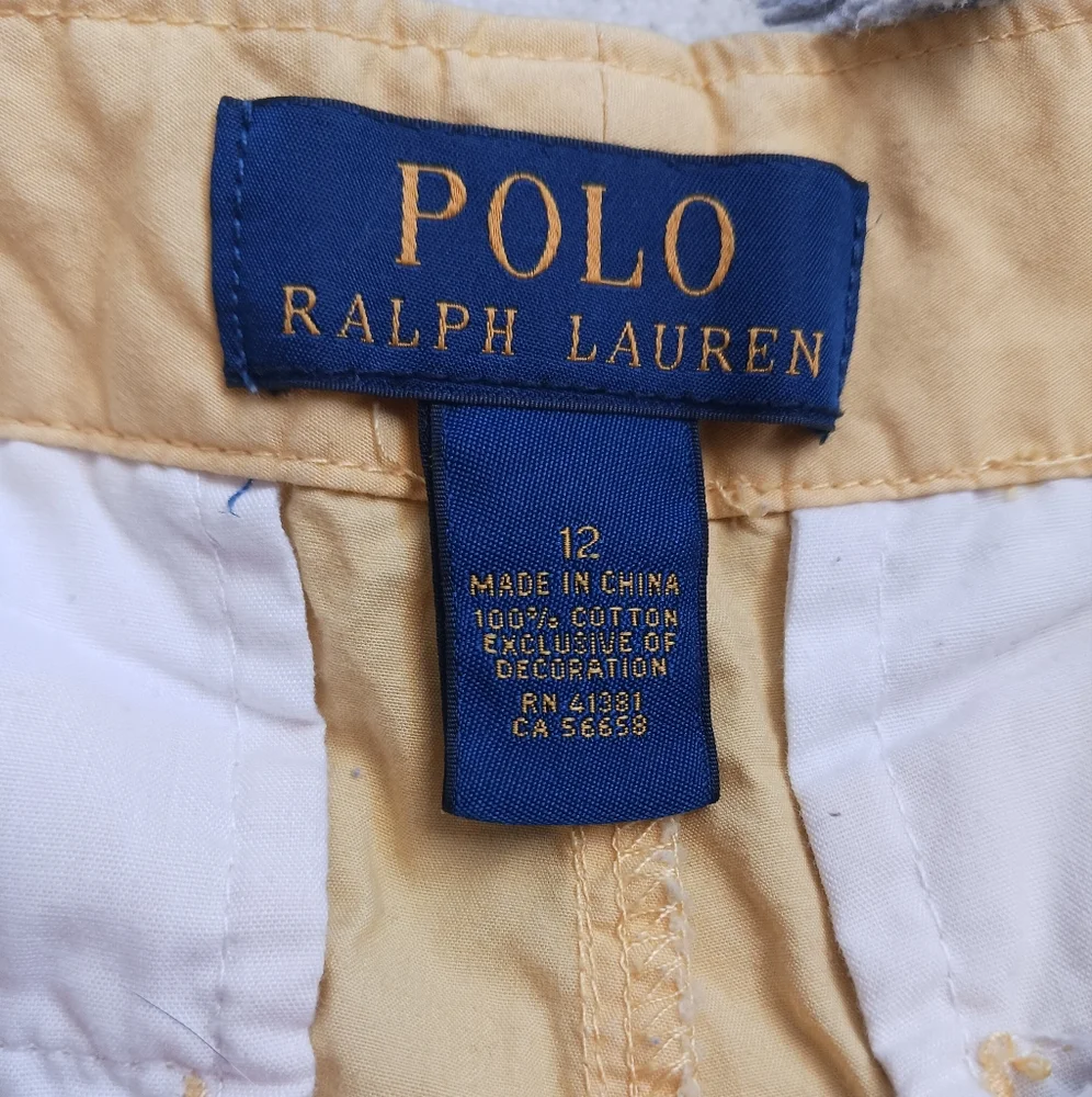 Ralph Lauren Boys Yellow Polo Cotton Shorts